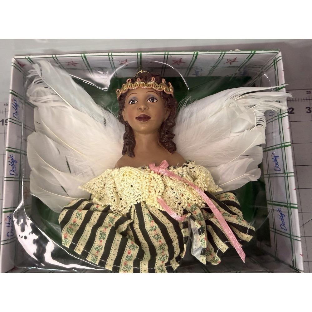 Vintage Daddy's Long Legs African American Angel Ornament KVK Inc DKOC2 Boxed